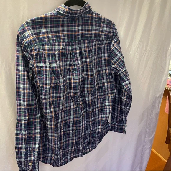 Polo Ralph Lauren Button-Down Plaid Blue Dress Shirt Boy Youth Size XL (18-20) - Picture 8 of 12
